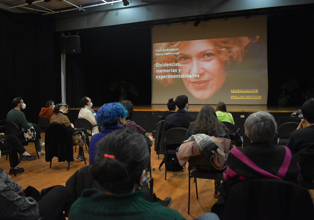 personas en el teatro del CCEsantiago en la actividad de cine de Gloria Camiroaga